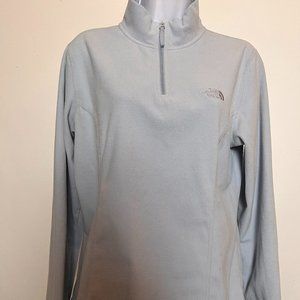 The North Face Light Blue Quarter Zip Women's Fleece Size Medium